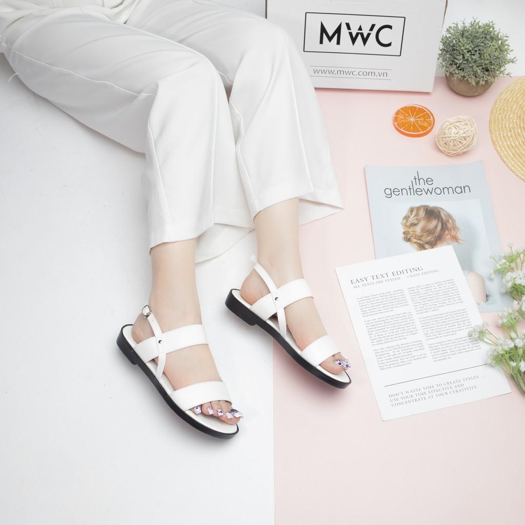 GIÀY SANDAL NỮ MWC - SANDAL 2 QUAI NGANG ĐẾ BỆT - NUSD- 2580