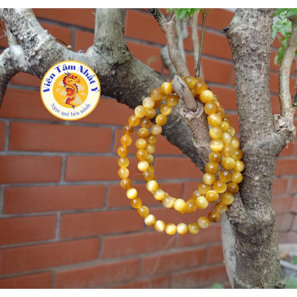 Vòng tay phong thủy đá Mắt Hổ Tiger's Eyes tự nhiên màu vàng hợp mệnh Hỏa, mệnh Thổ