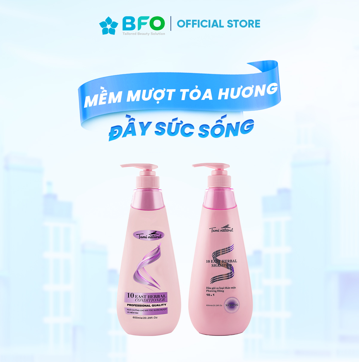 Dầu Gội Ngăn Rụng Tóc Tami Natural 10 Loại Thảo Dược Phương Đông Làm Mềm Mượt Giảm Gãy Rụng 600ml