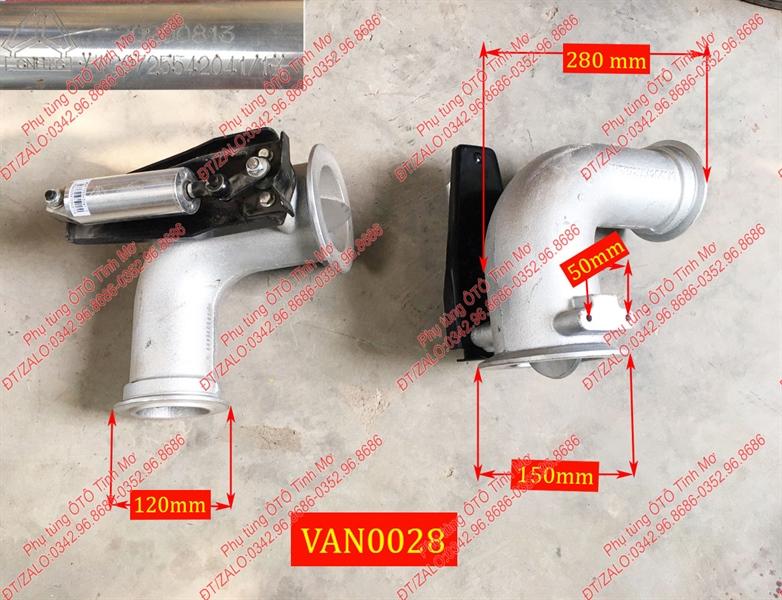 Van cài ống xả cầu sau HOWO/2009 Cong