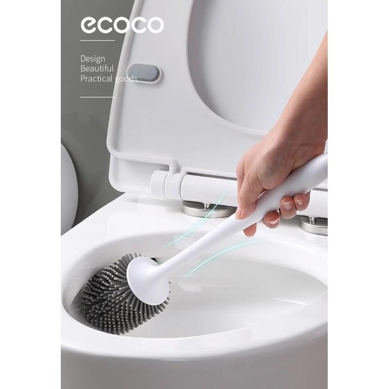 Cọ Vệ Sinh E2023, Chổi Rửa Toilet Silicon Dán Tường Có Nắp Đậy Chống Bắn Nước