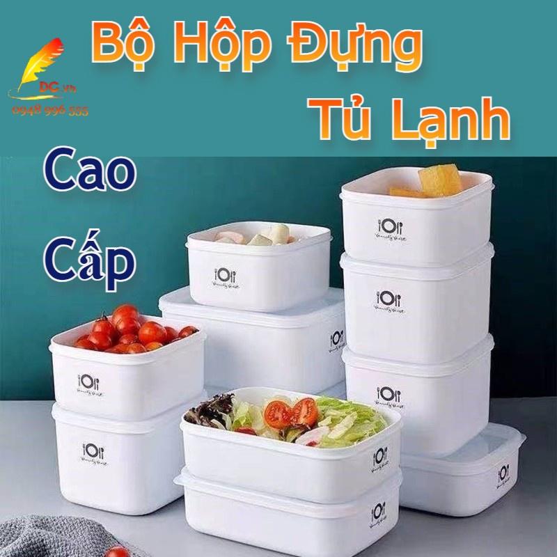 Bộ 4 Hộp Trữ Đông Tủ Lạnh Hộp Đựng Thực Phẩm Nhiều Size Chất Liệu Nhựa Cao Cấp An Toàn Có Nắp Đậy