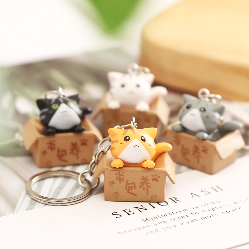 Móc Khóa Mèo Con Trong Hộp 3x2.5cm PaKaSa
