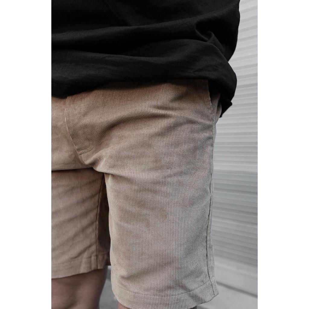 Quần short đùi nhung tăm unisex màu beige Tum Machines CORDUROY SHORT - Beige