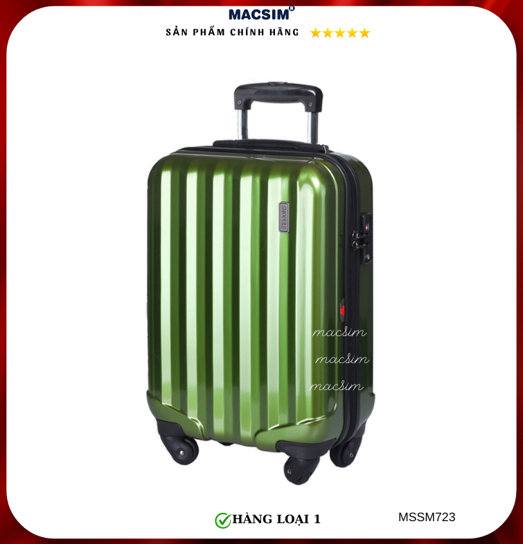 Vali cao cấp Macsim Smooire MSSM723 cỡ 20 inch màu xanh lá - Hàng loại 1