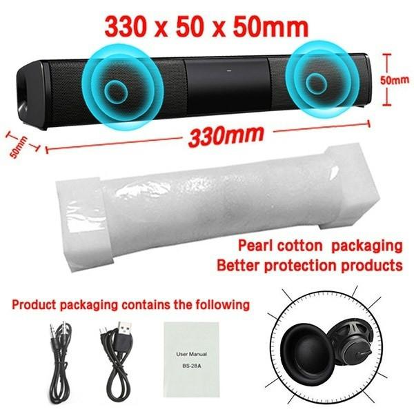 40W Loa Bluetooth Rạp Hát Tại Nhà Loa Siêu Trầm Điều Khiển Từ Xa Hồng Ngoại Tivi Soundbar Di Động Đài Echo Treo Tường Khuếch Đại Trung Tâm Âm Nhạc Color: BS28A