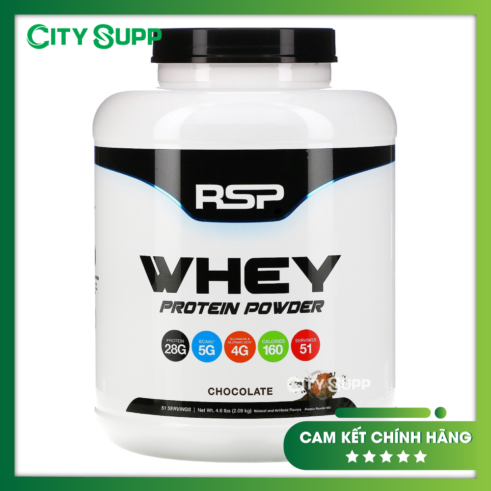 Sữa tăng cơ, hỗ trợ giảm mỡ Whey RSP Protein (2,09 kg/hộp) 51 lần dùng - Tặng kèm bình lắc ngẫu nhiên - Hàng chính hãng