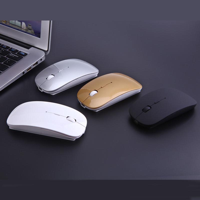 2.4Ghz + Bluetooth Hai Chế Độ Không Dây Chuột 800/1200/1600 DPI Sạc Thiết Quang Di Động Chuột Máy Tính PC Miếng Lót