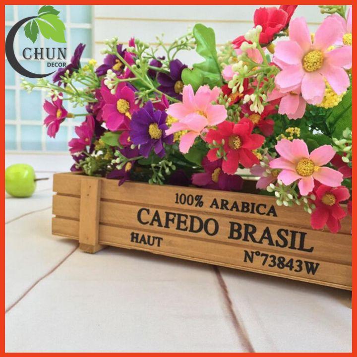 BìnhHoa Lụa Cánh Bướm Miệng Vuông Trang Trí Nhà Cửa, Văn Phòng, Cửa Hàng