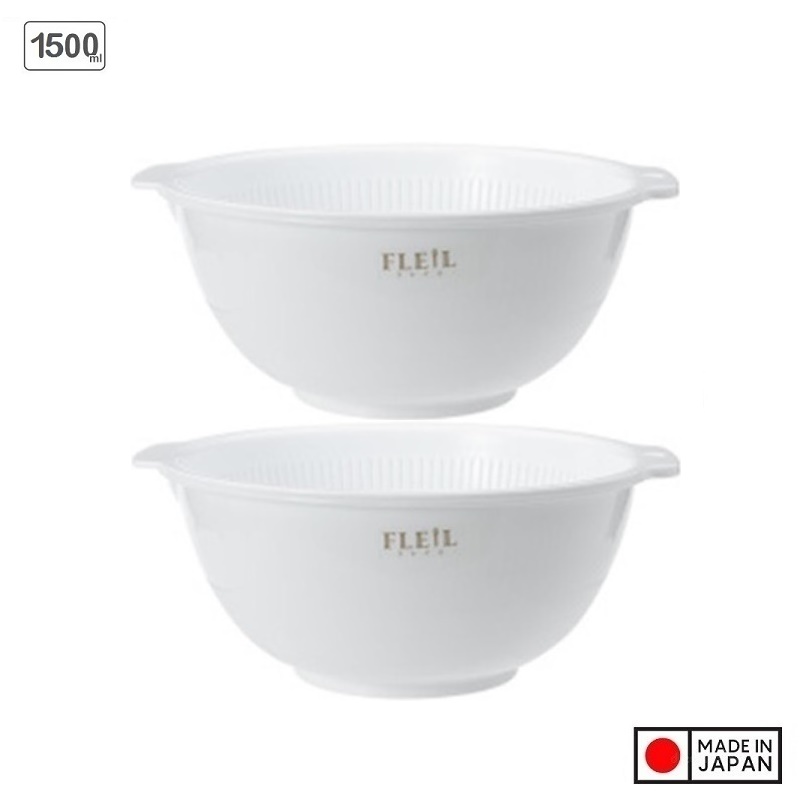 2 bộ chậu rửa và rổ nhựa 1,5L - Hàng nội địa Nhật