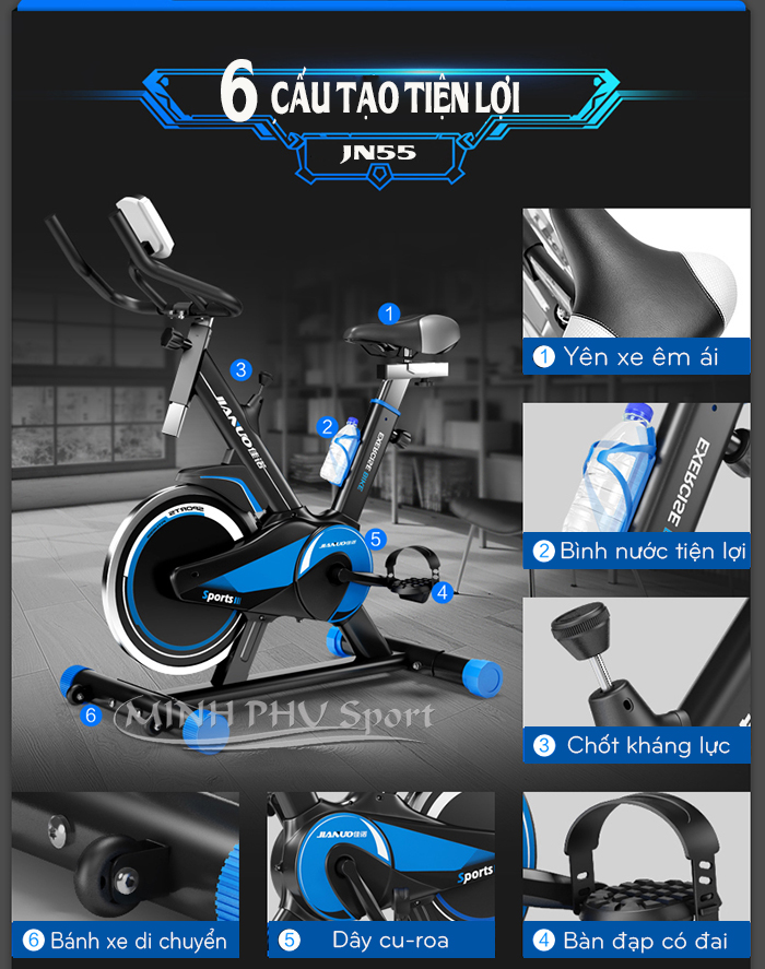 Xe đạp tập thể dục Spin Bike JN55