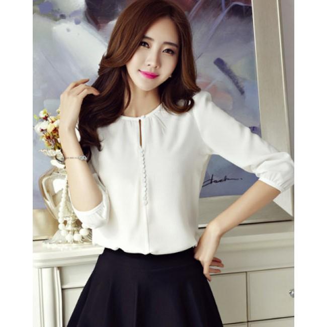 Áo Kiểu Phối Nút Cổ Fashion