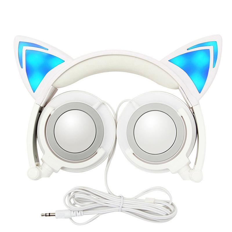 Đèn LED Nghe Tai Mèo Có Trẻ Em Chơi Game Trên Tai Tai Nghe Âm Thanh Nổi 3.5Mm Jack Cắm Đa Năng Cho Điện Thoại Di Động Máy Tính Quà Tặng