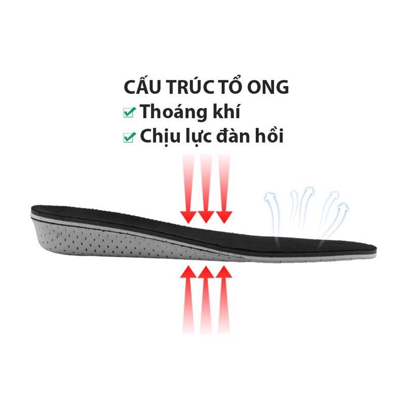LÓT GIẦY TĂNG CHIỀU CAO MẶT LƯỚI THOÁNG KHÍ HÀNG CAO CẤP