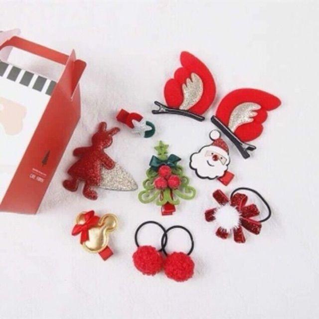 Hộp nơ, kẹp tóc Noel siêu xinh cho bé gái