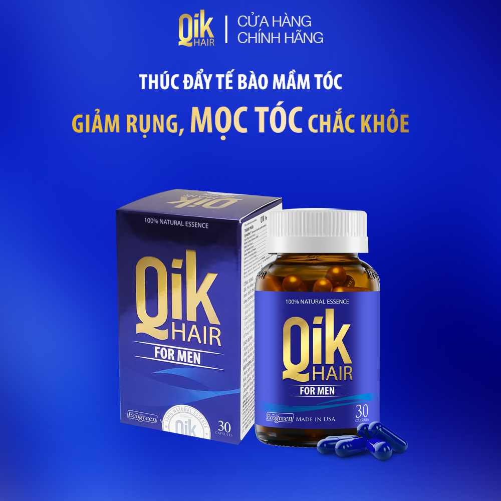 Viên uống QIK HAIR (cho Nam) hỗ trợ giảm rụng, mọc tóc chắc khỏe (30 viên)