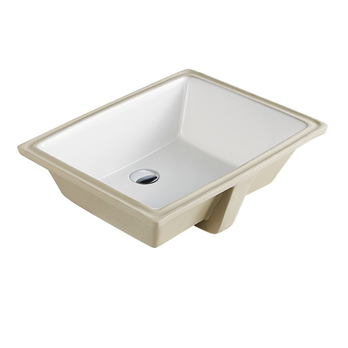 Chậu Lavabo hình chữ nhật đặt âm bàn Moen