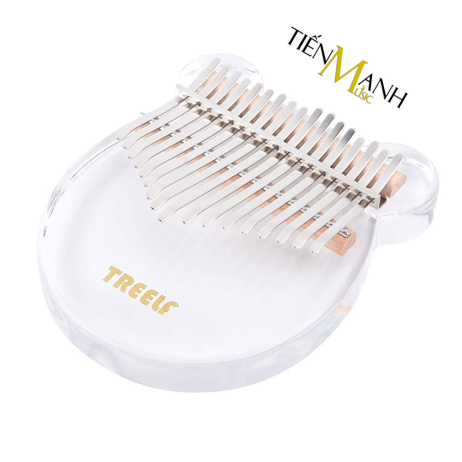 Đàn Kalimba Trong Suốt Treelf TF-17CB Hình Gấu - 17 Phím Acrylic TF17CB (Hộp cứng chống sốc, Búa chỉnh âm, Sticker dán note, Khăn lau, Sách học) - Kèm Móng Gẩy DreamMaker