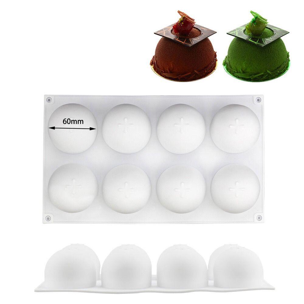 Khuôn silicon 8 viên tròn bán cầu