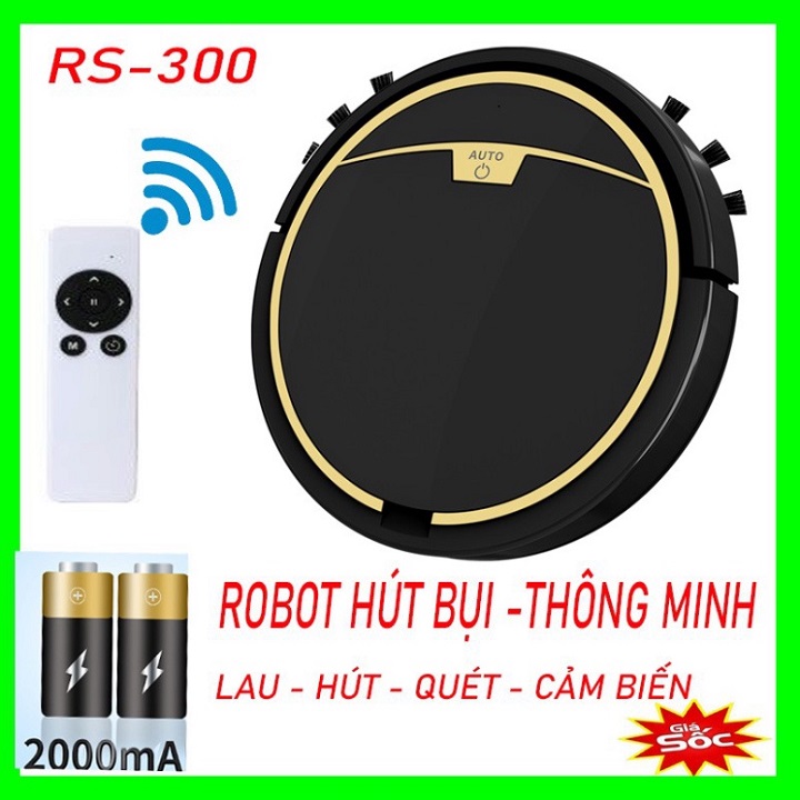 Robot Hút Bụi Tự Động Thông Minh RS300 Điều Khiển Với Nhiều Chế Độ Lau Khô Uớt 