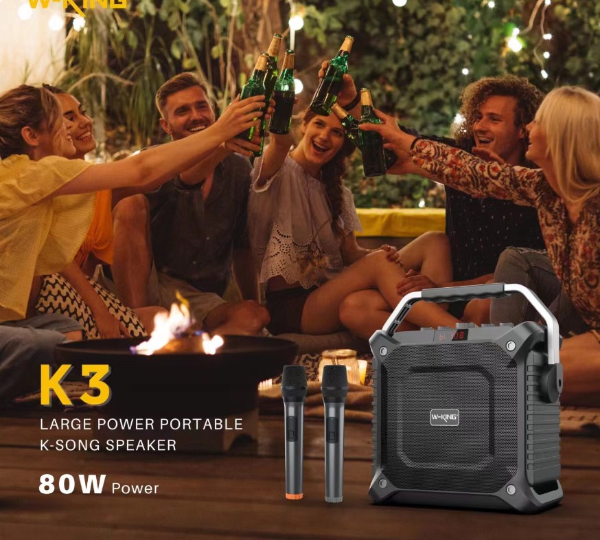 Loa Bluetooth W-king K3 công suất 80W (2 Micro) - Hàng chính hãng