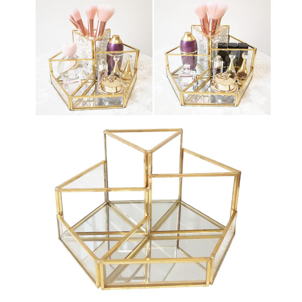 Makeup Organizer 5 Compartments Clear Makeup Brush Eyebow Lipsticks Storage Multifunction Cosmetic Storage Display Case