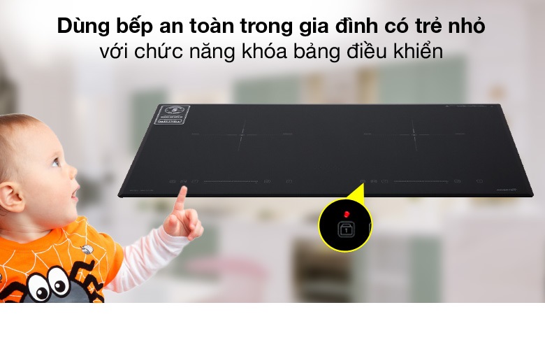 Bếp Đôi Điện Từ Cảm Ứng Inverter Tiết Kiệm Điện NAG1213M - Hàng Nhập Khẩu Malaysia