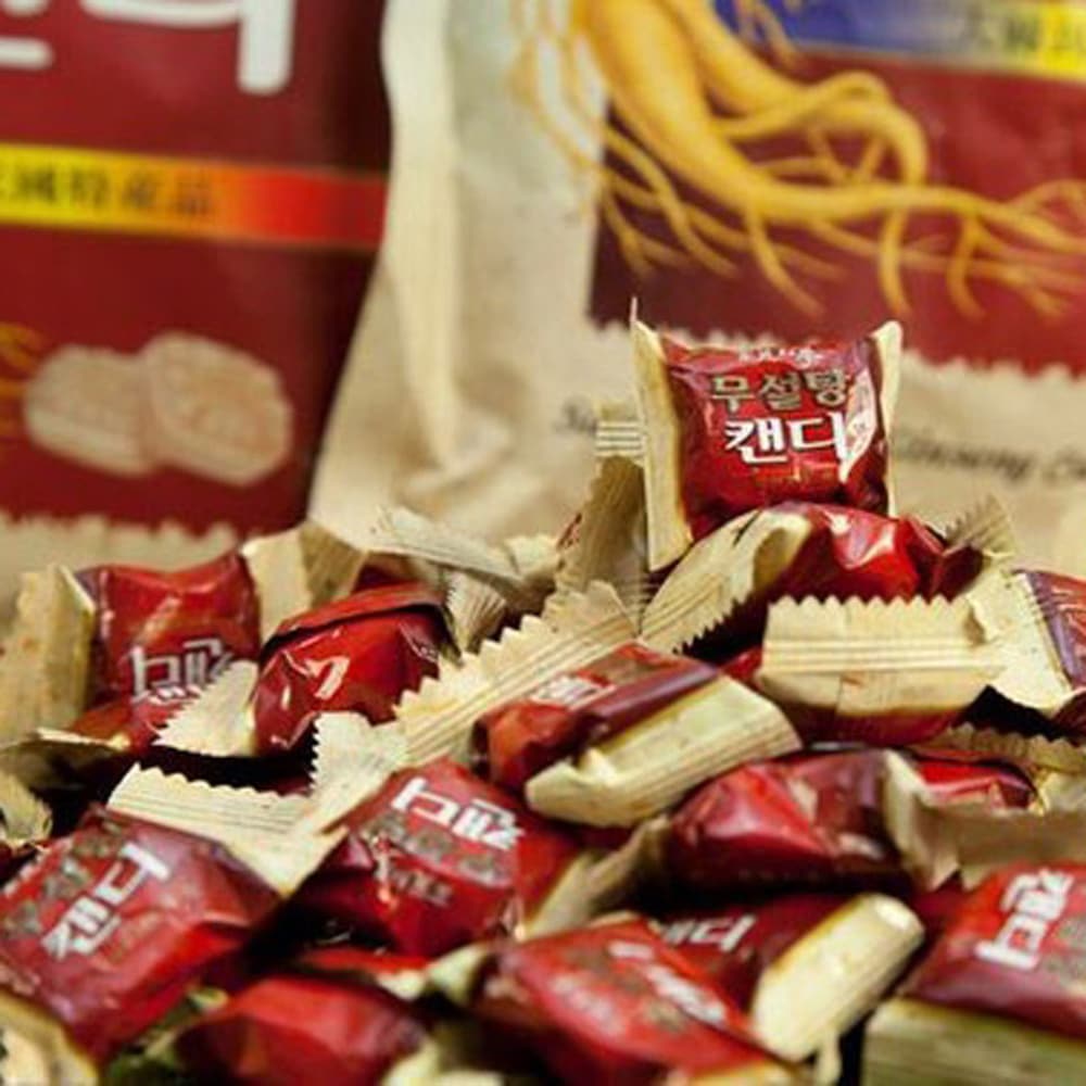 Combo 2 gói Kẹo hồng sâm không đường cao cấp Sugar Free Red Ginseng Candy 500g - Hàn Quốc