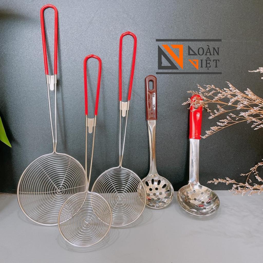 Vợt /Vá/Muỗng múc thạch, trân châu, topping các loại.. Inox , cán bọc nhựa- nhiều size . Đồ dùng pha chế