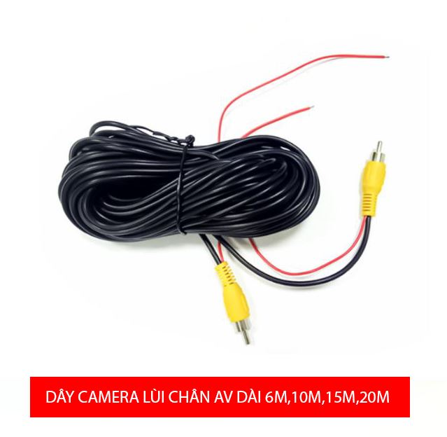 Dây camera lùi ô tô chân cắm AV chiều dài 6m,10m,15m,20m