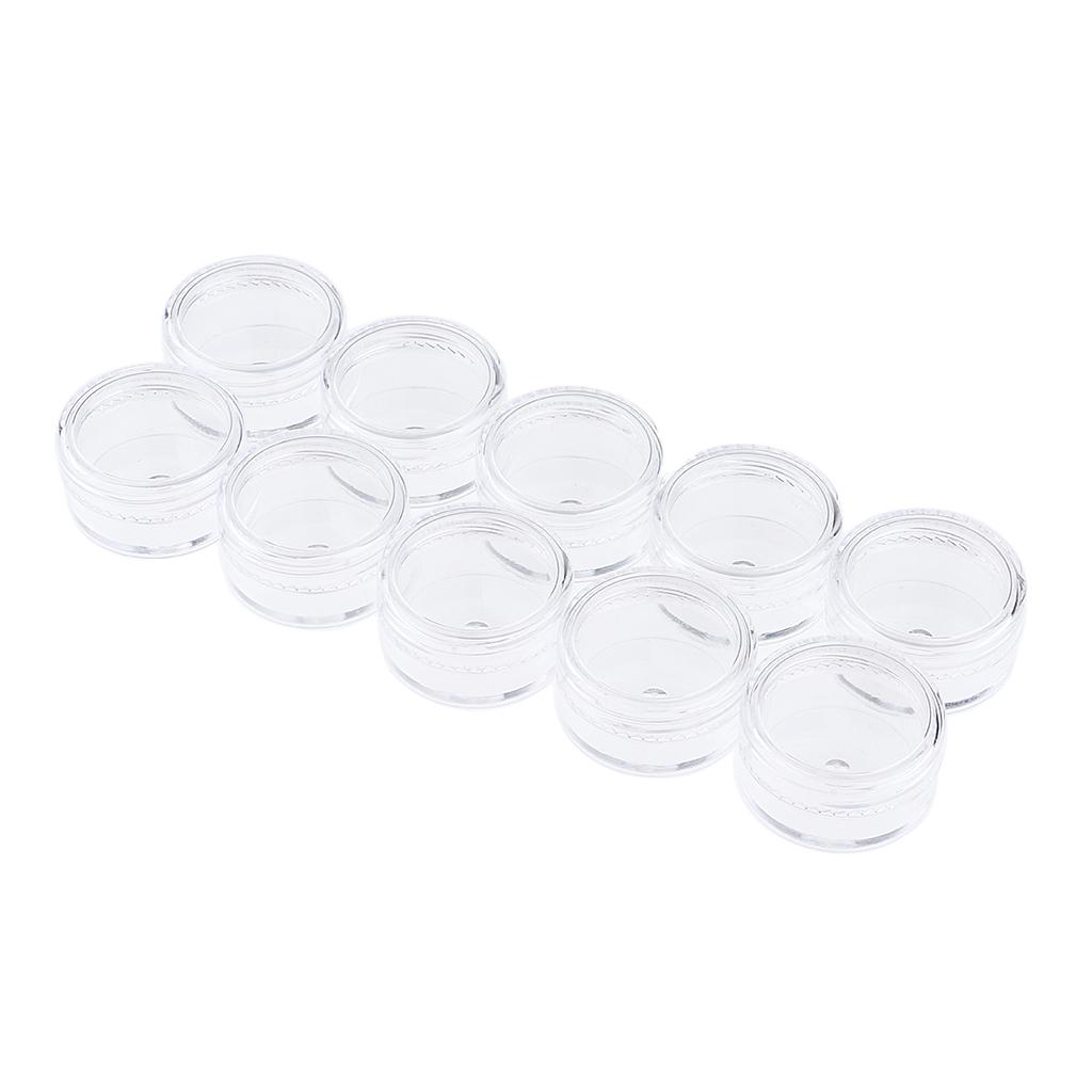 10x Empty Round Clear Makeup Jar Pot Powder Travel Cream Cosmetic Container 5g