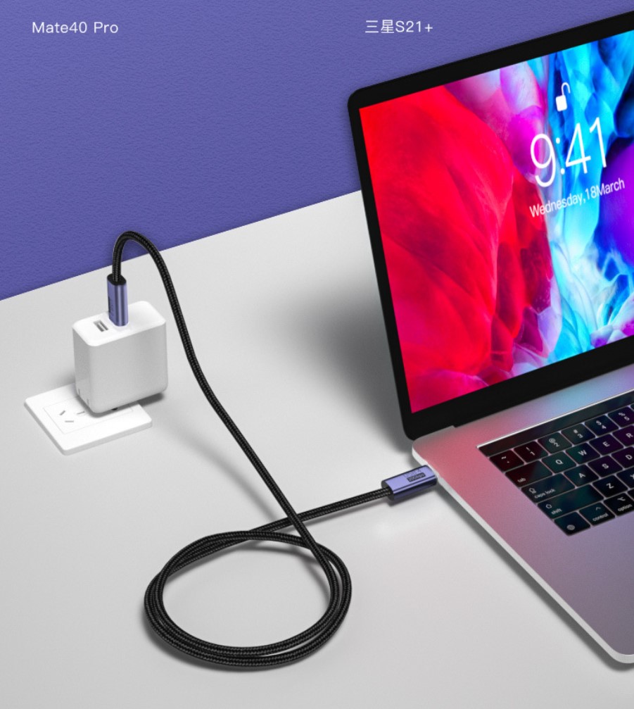 Cáp usb type-c to type-c sạc nhanh 100w dòng 5A, xuất hình 8k60hz/ 4k144hz, 20Gbps - chuẩn Usb 4