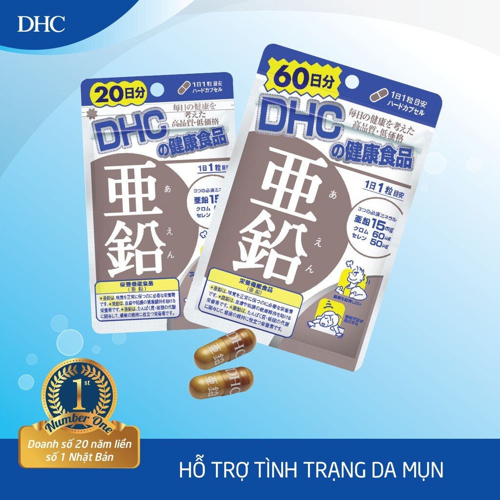 Viên Uống DHC Bổ Sung Kẽm Zinc Tăng Sức Đề Kháng, Giảm Rụng Tóc 30 Ngày Chính hãng Công ty