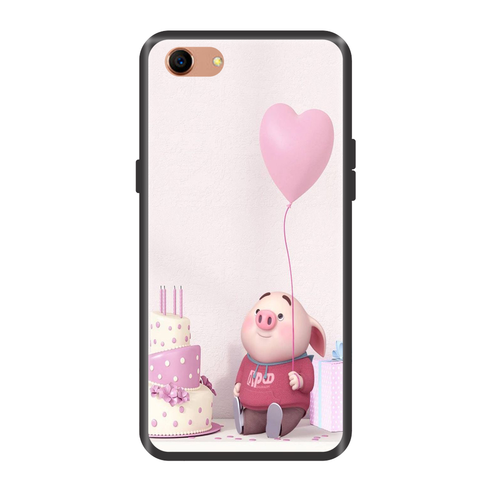 Ốp lưng TPU viền dẻo cho điện thoại OPPO A83 Hình Heo Con Mừng Sinh Nhật