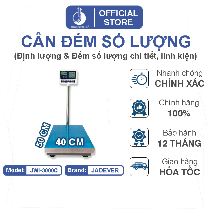 Cân Đếm Số Lượng JWI-3000C - Mặt Bàn Cân 400x500MM