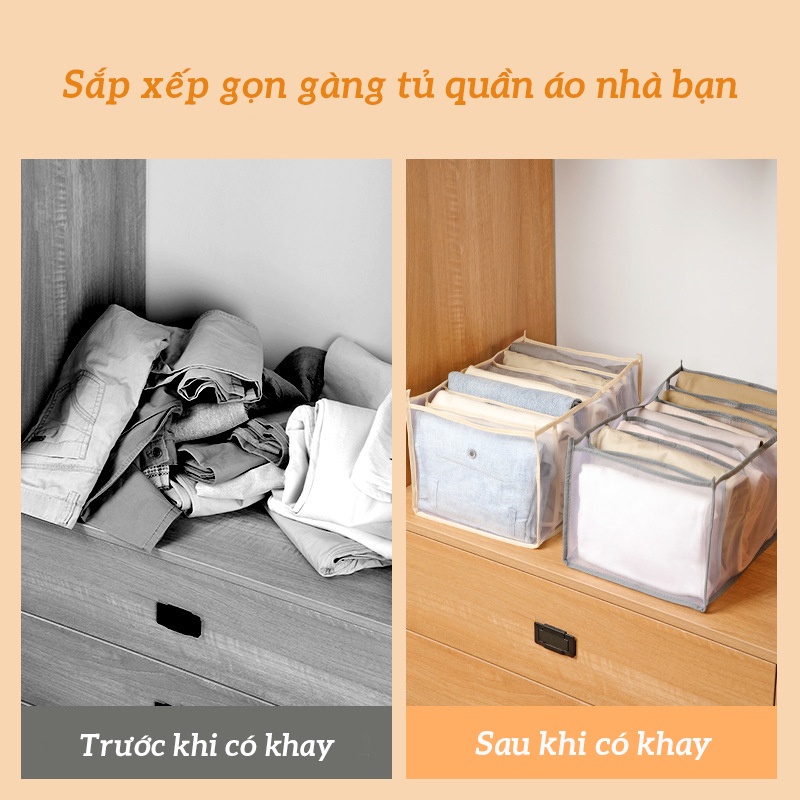 Túi Hộp Đựng Xếp Quần Áo Đồ Lót Chia Ngăn Tiện Ích Bảo Vệ Quần Áo Gọn Gàng Chống Bụi Bẩn