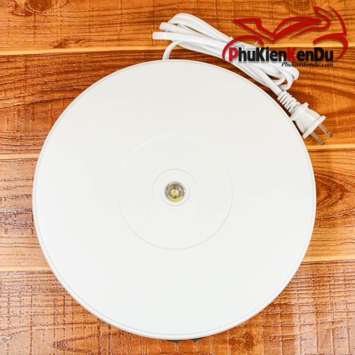ĐẾ XOAY, BÀN XOAY TRƯNG BÀY SẢN PHẨM 25CM TẢI 10KG, DÙNG ĐIỆN 220V- Màu Trắng