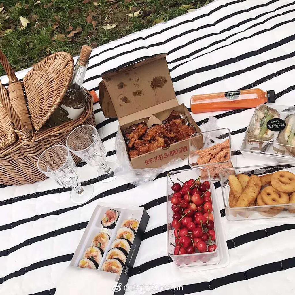 Thảm picnic thảm dã ngoại du lịch, đi biển vải chần bông cao cấp có đệm chống ẩm