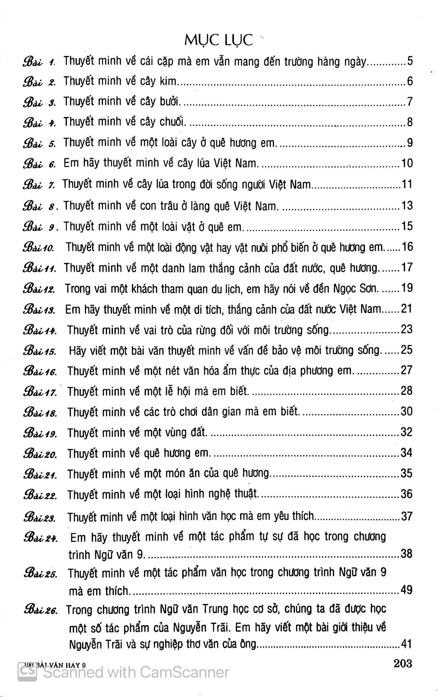 100 Bài Văn Hay Lớp 9