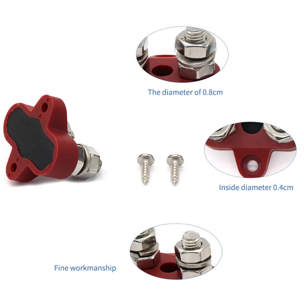 5/16inch Red Junction Block Power Post Insulated Terminal Stud Boat Marine