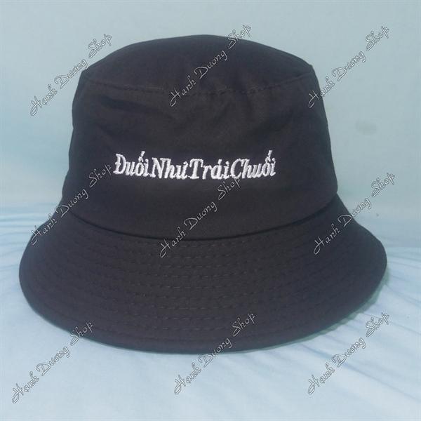 Nón tai bèo mũ bucket vành nhỏ thêu Đuối Như Trái Chuối - Đuối Như Trái Chuối