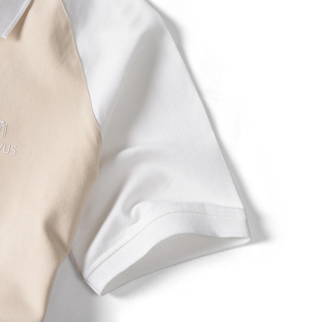 Áo Polo nam LEEVUS thiết kế Raglan, in logo, vải cotton cá sấu APL204