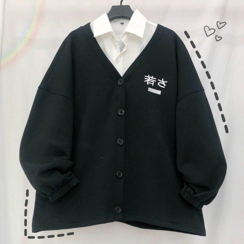 Áo Khoác Nỉ Bông CARDIGAN CUBE Form Rộng Ulzzang thời trang teen hè