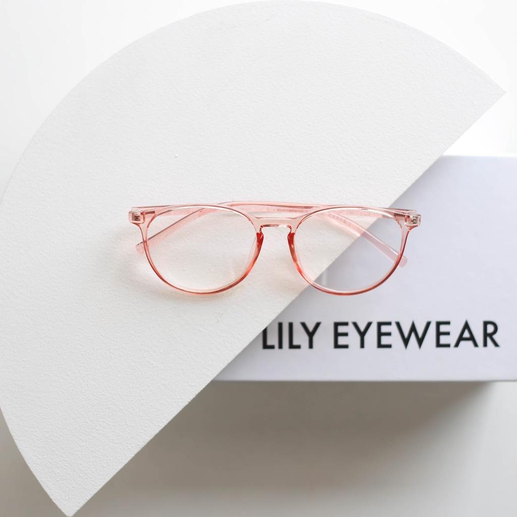 Gọng kính mắt tròn trong suốt Lilyeyewear Nam Nữ nhựa dẻo màu sắc Thời trang C0003