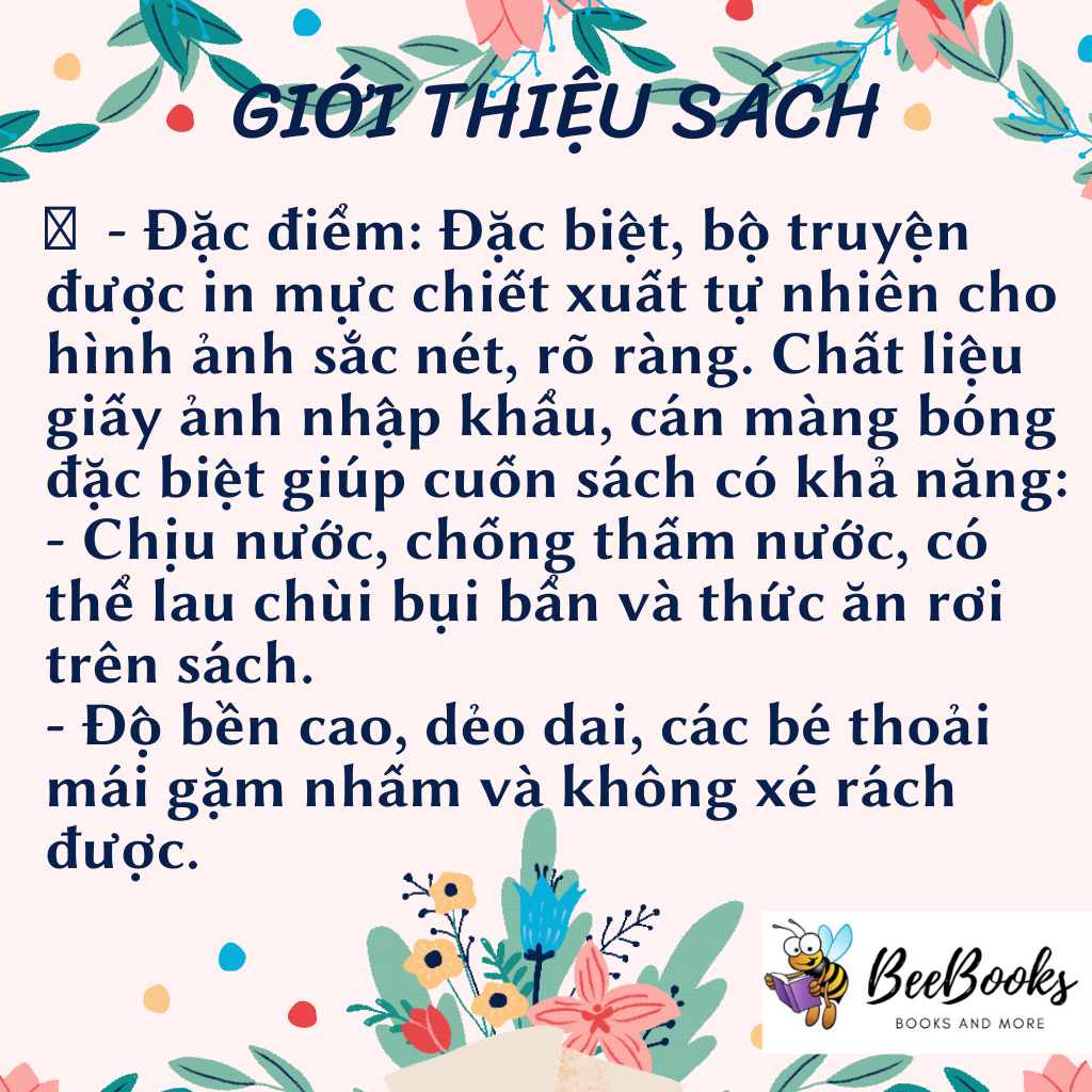 Bộ Sách Ehon Kích Thích Thị Giác- Song Ngữ Việt Anh Cho Bé Từ 0-3 Tuổi , Chất liệu giấy chống thấm nước