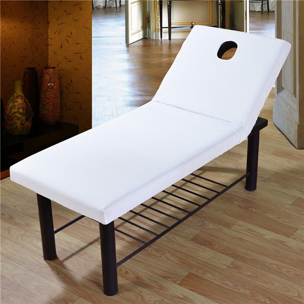 5 Pieces Universal SPA Massage Bed Sheet Cover with Face Breath Hole White