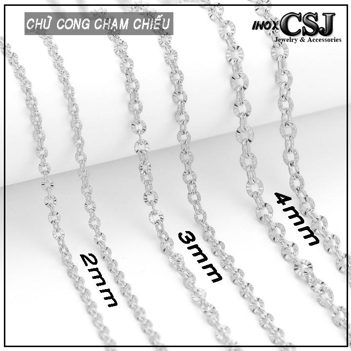 Dây chuyền inox chữ cong chạm chiếu lấp lánh sáng đẹp, không đen - Đem lại đẳng cấp cho người đeo
