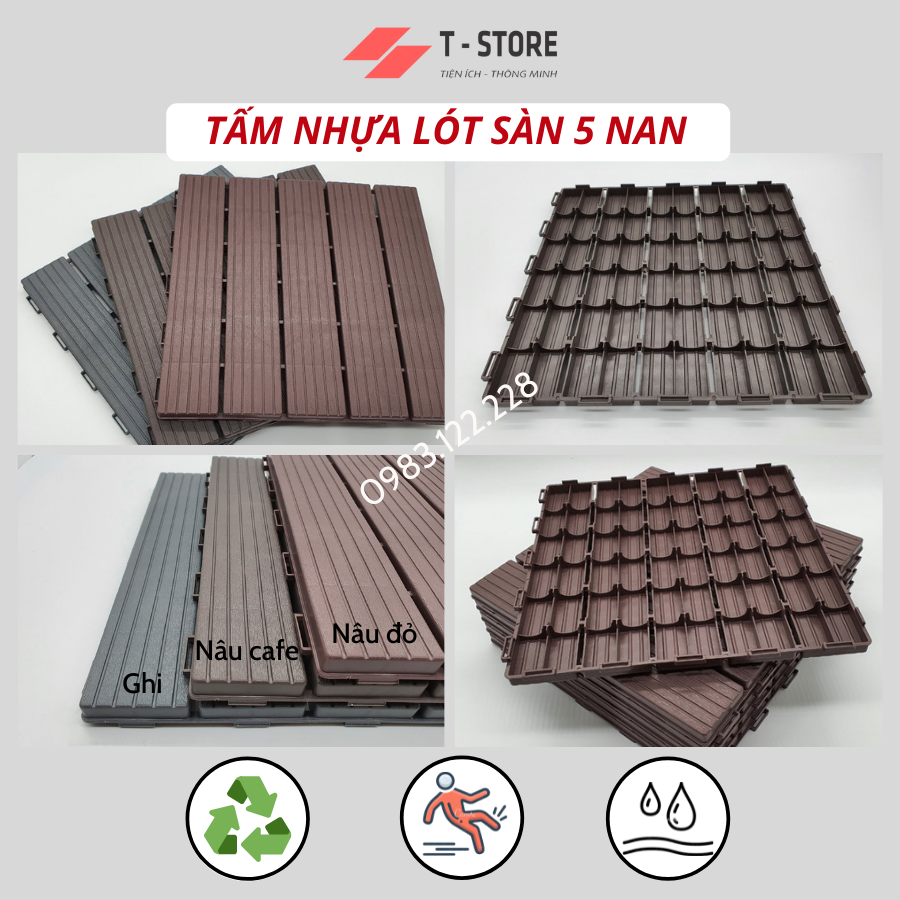 [HOT SALES] Tấm nhựa lót sàn ban công, sân vườn PP - kích thước 30 cm x 30 cm x 2 cm