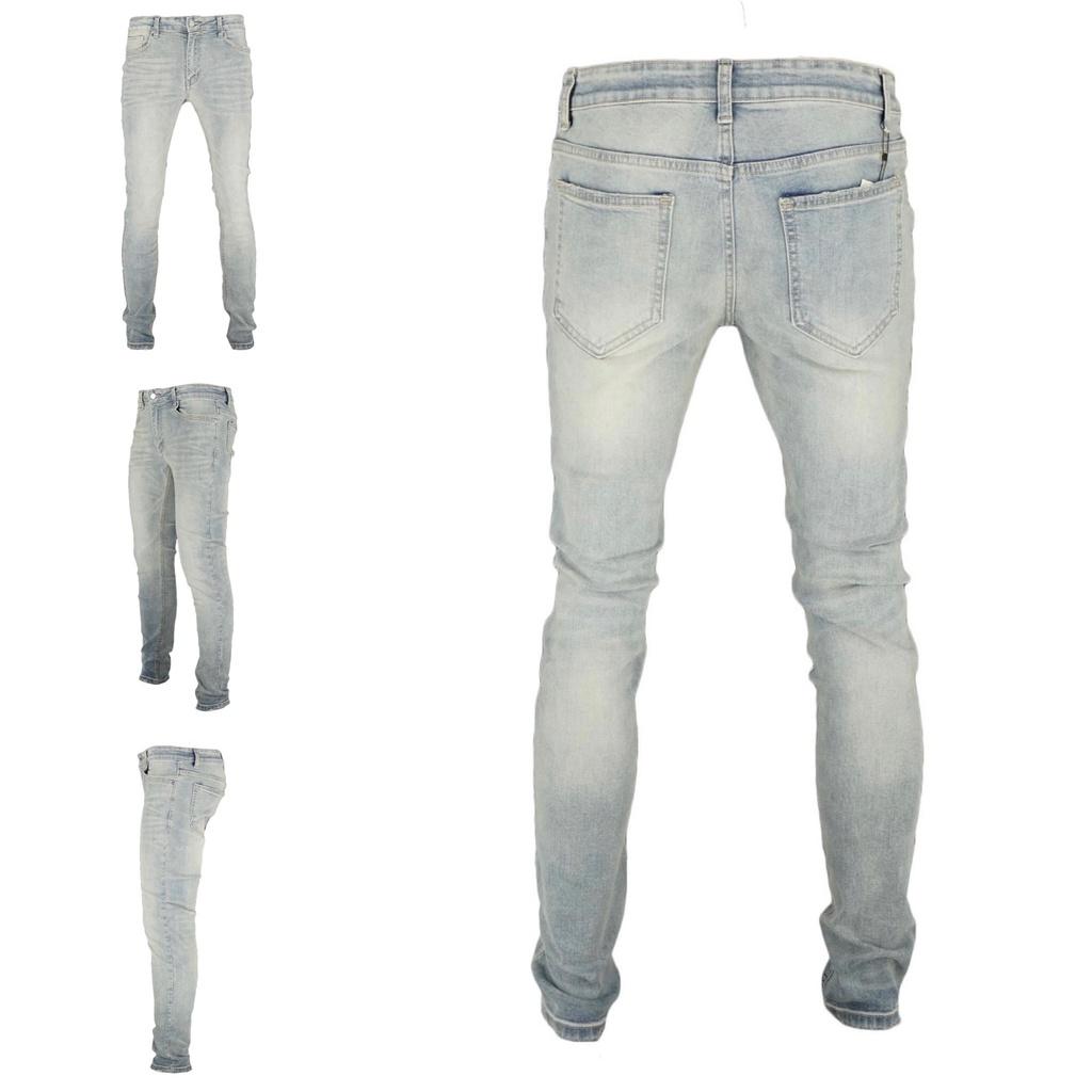 Quần Jean Nam TLB-01 Màu Xanh Nhạt Kiểu Trơn Chất Jeans Co Giãn Bền Màu Không Phai