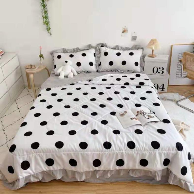 Bộ chăn ga gối dễ thương chất đũi mềm mại
